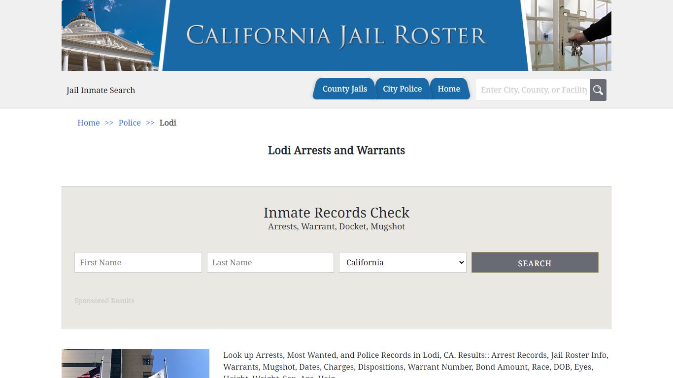 Lodi Arrests and Warrants | Jail Roster Search